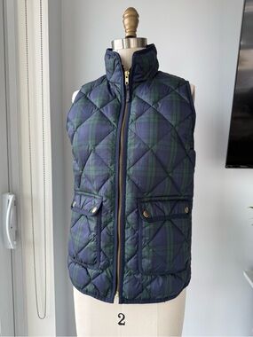 J. Crew Plaid Quilted Puffer Vest